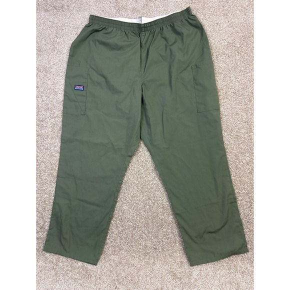 Cherokee Other - Cherokee Workwear Scrub Pants Olive Green Elastic Waist Cargo Pockets XL Regular